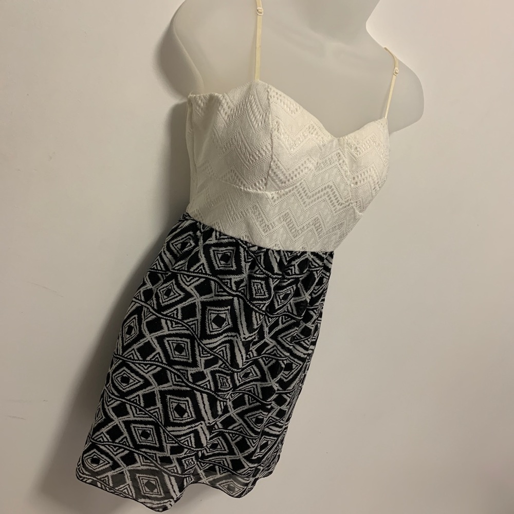 White Lace with Chiffon Cami Dress